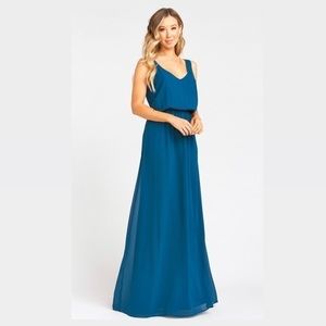 Show Me Your MuMu bridesmaid kendall open back maxi dress deep jade